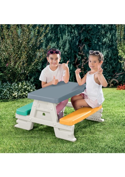 Çocuk Piknik Masası – 24 Ay+ Iç ve Dış Mekan Kullanım, 4 Kişilik, Kolay Montaj (43X77X71 Cm) Oyun Parkı Gereci