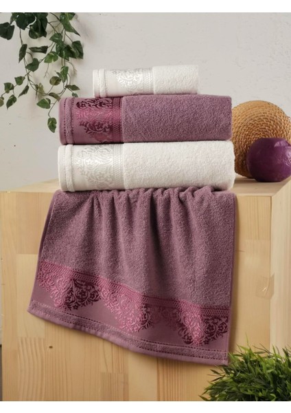 Vıp Jakarlı 4 Lü Hamam Takımı 2 Adet 50 x 90 cm 2 Adet 90 x 150 cm