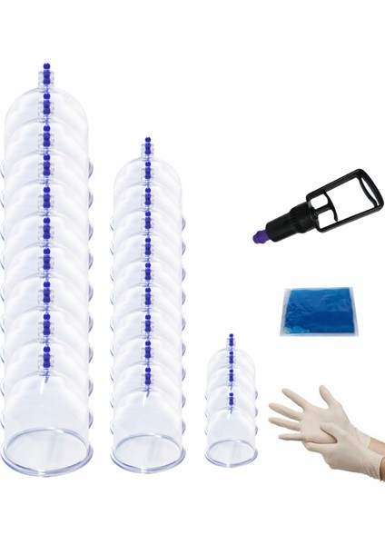 27'li Canlandırıcı Vakumlu Masaj Aleti - Hacamat Seti 27 Parça Vakumlu Masaj Terapi Seti