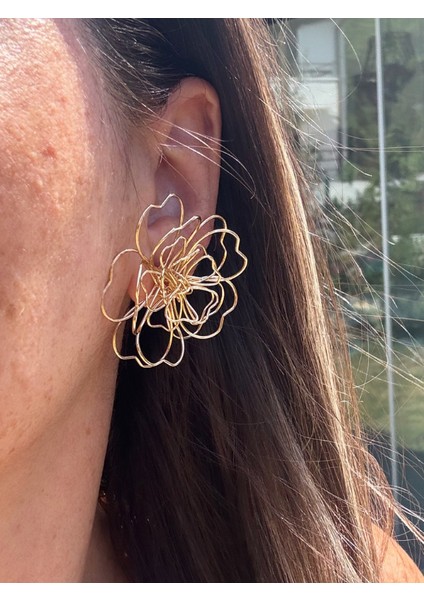 Üç Boyut Görünümlü Tel Çiçek Küpe fiyatları