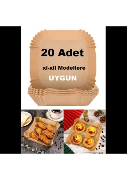 Büyük Boy Air Fryer Fritöz Pişirme Kağıdı 20 Adet
