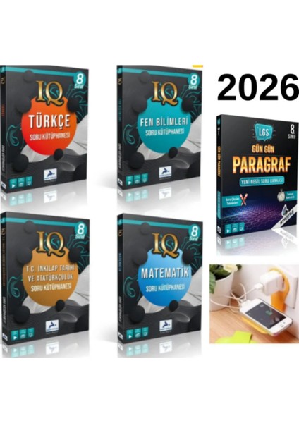 Paraf Iq LGS 4 Ders Soru Bankaları + Strateji Gün Gün Paragraf Set Priz Tutucu ve Deneme