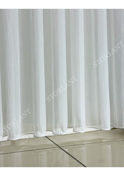 Parıltılı Bambu Gümüş Tül Perde | Ağır Gramajlı, 1/3 Sık Pileli, Ütü Gerektirmez