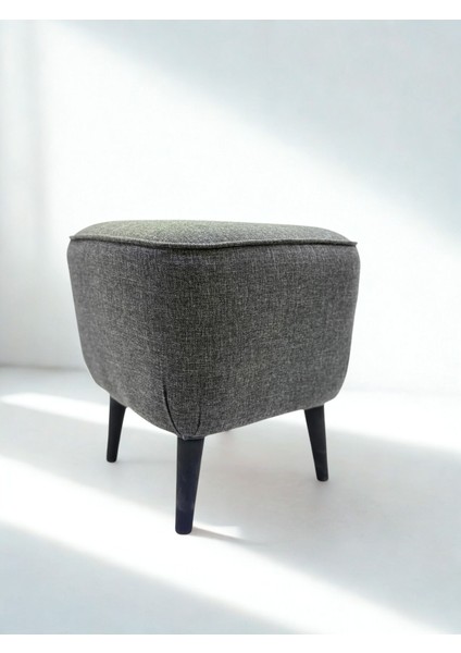 Keten Kumaş Puf – Antrasit Gri | 40X40 cm Modern Dekoratif Oturma & Makyaj Masası Pufu fiyatları