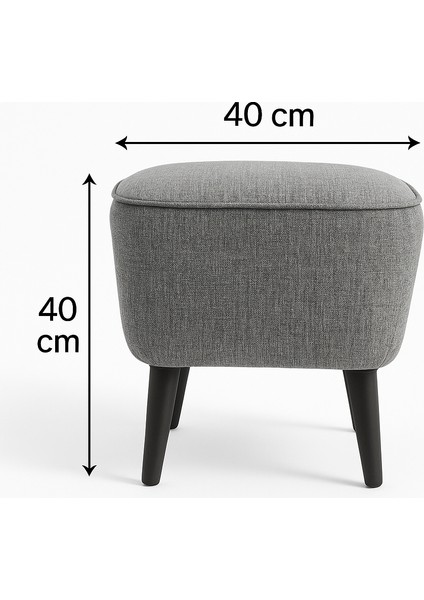 Keten Puf – Gri | 40X40 cm Kompakt, Modern Oturma & Dekoratif Makyaj Masası Pufu indirimleri