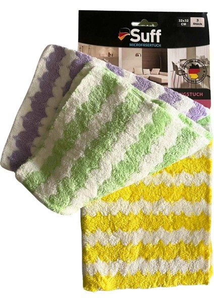 Müge Mikrofiber Yüzey Temizlik Bezi 3'lü Set, 32 x 32 cm