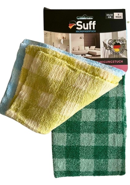 Müge Mikrofiber Yüzey Temizlik Bezi 3'lü Set, 32 x 32 cm
