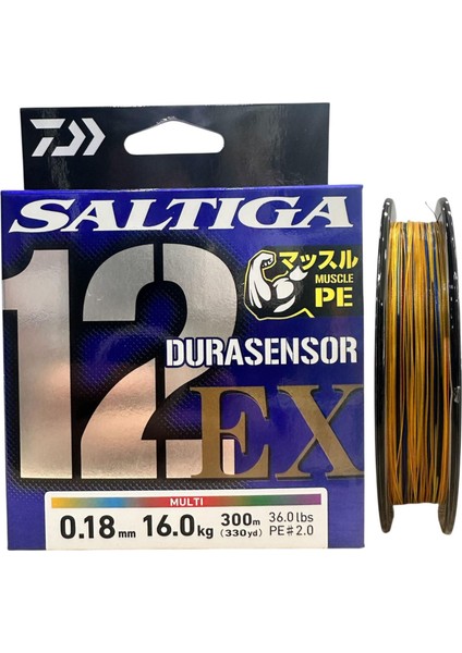 Saltiga Dura 12 Braid 2.0pe 0.18MM 300M Multi Color Ip Misina