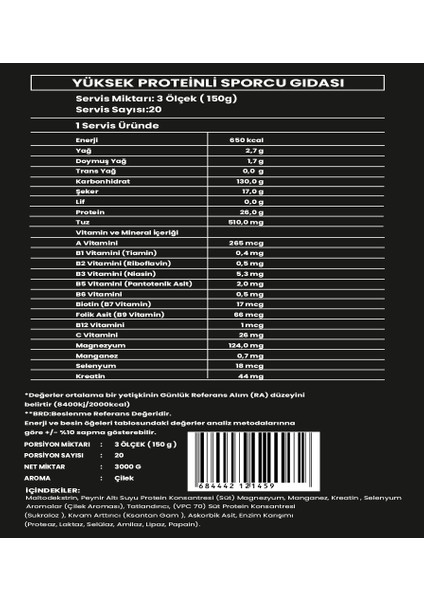 Gainer 3000GR-ÇILEK fiyatları