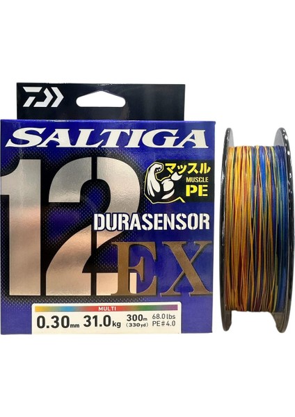 Saltiga Dura 12 Braid 4.0pe 0.30MM 300M Multi Color Ip Misina