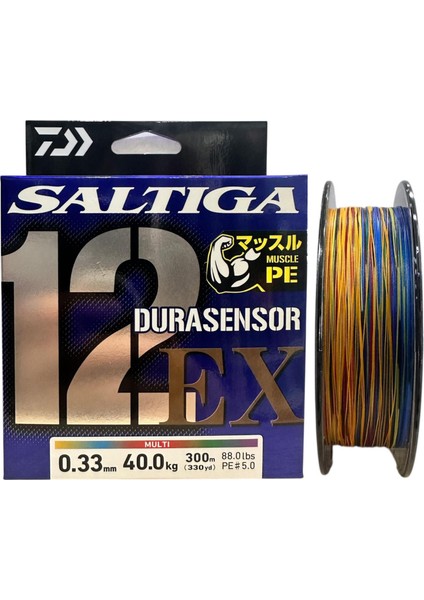 Saltiga Dura 12 Braid 5.0pe 0.33MM 300M Multi Color Ip Misina