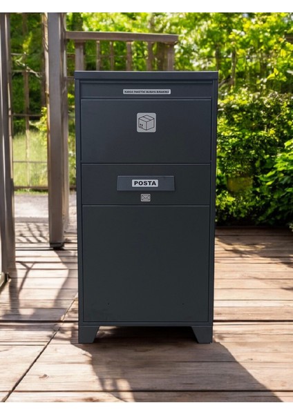 Extra Xl Kargo ve Posta Teslim Dolabı - Çift Taraflı Kapak ( RAL 9005 - SİYAH)