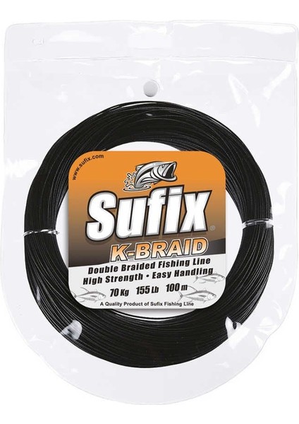 K-Braid Ip Misina Black - 44LB - 100MT (19KG) 2x