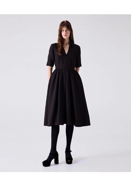 Dokulu V Yaka Elbise MW6240002103965