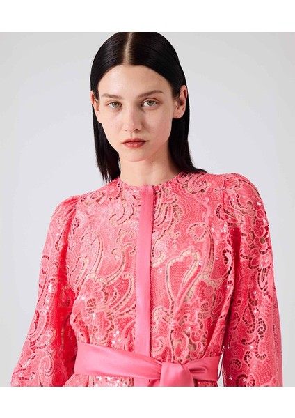 Payet Işlemeli Kuşaklı Elbise MW6240002040108 modelleri