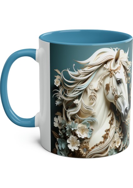 Beyaz At Temalı Baskılı Kupa Bardak modelleri