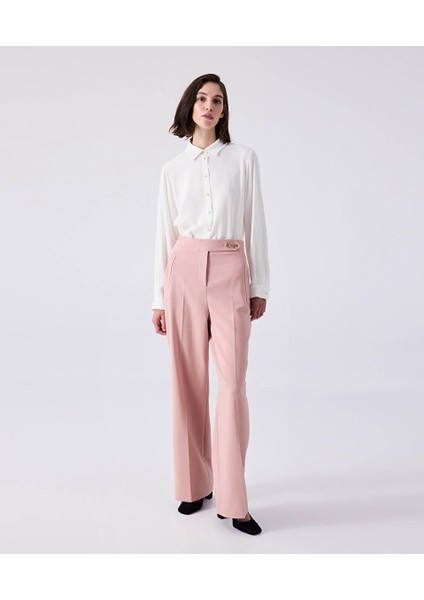 Asimetrik Metal Düğmeli Pantolon MW6240003047039