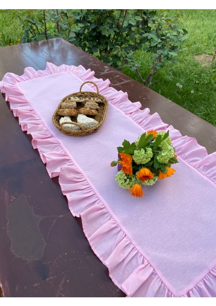 Fırfırlı Pamuk Polyester Runner 40X110 cm fiyatları