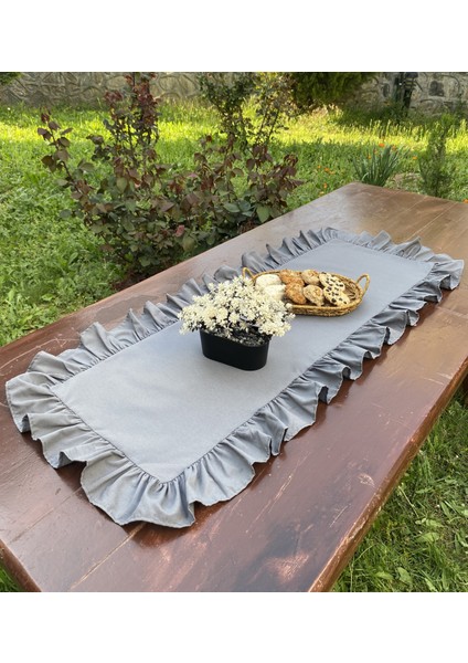 Fırfırlı Pamuk Polyester Runner 40X110 cm fiyatları