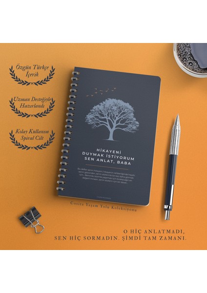 Babalar İçin Hediye Etkileşimli Anı Defteri Duygusal Miras Kitabı Hikayeni Duymak İstiyorum Sen Anlat Baba Özgün Türkçe İçerik Hediye Aile Baba