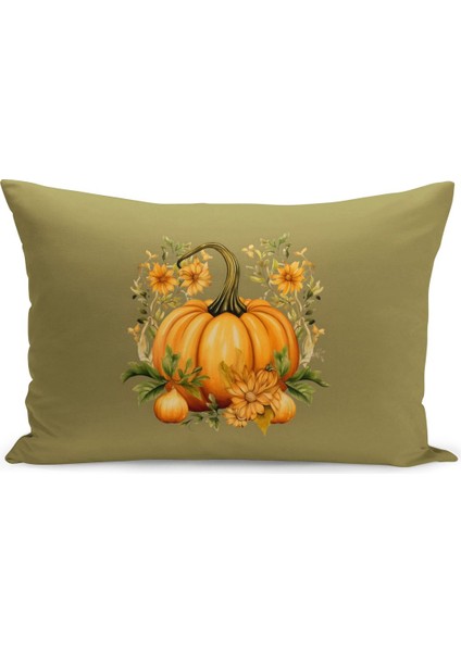 Sonbahar Serisi 30X50 cm Çift Tarafı Dijital Baskılı Kırlent Kılıfı (Halloween Autumn)