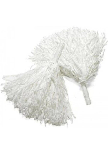 Beyaz Renk Gösteri Ponponu Çift