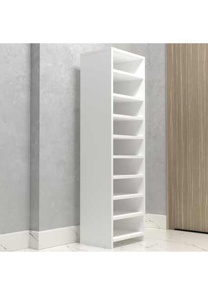 Kenzlife Ayakkabılık Konevi Mat Beyaz Suntalam 140*040*30 Onsekiz Çift Ayakkabı Kapasitesi Arkalıksız modelleri