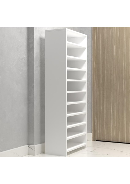 Kenzlife Ayakkabılık Konevi Mat Beyaz Suntalam 155*060*30 Otuz Çift Ayakkabı Kapasitesi Arkalıksız modelleri