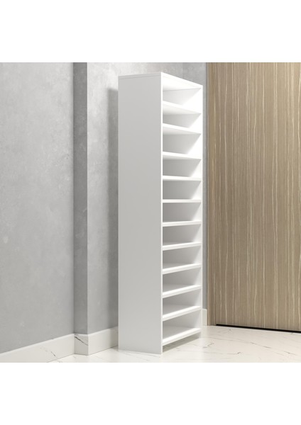 Kenzlife Kapaklı Ayakkabılık Bosnevi Mat Beyaz Suntalam 170*060*30 Otuzüç Çift Ayakkabı Kapasitesi Arkalıksız modelleri