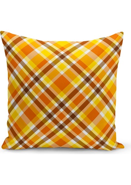 Sonbahar Ekose Serisi Çift Tarafı Baskılı Kırlent Kılıfı (Halloween Autumn)