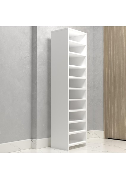 Kenzlife Ayakkabılık Konevi Mat Beyaz Suntalam 155*040*30 Yirmi Çift Ayakkabı Kapasitesi Arkalıksız modelleri