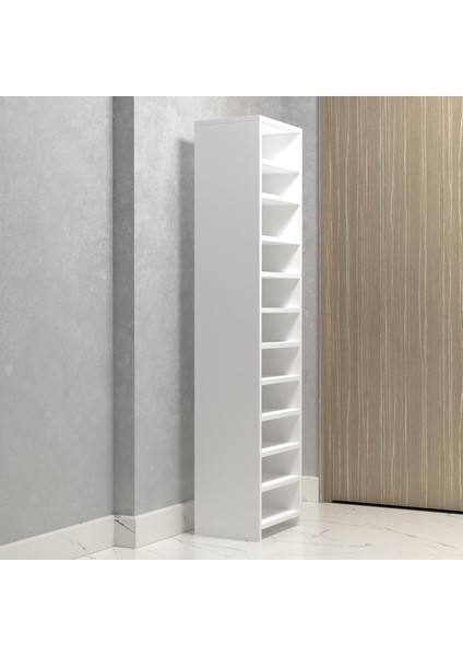 Kenzlife Ayakkabılık Konevi Mat Beyaz Suntalam 170*040*30 Yirmiiki Çift Ayakkabı Kapasitesi Arkalıksız modelleri