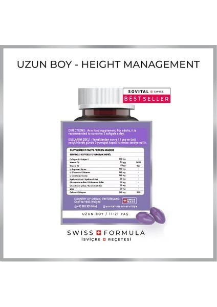 Tall Uzun Boy 11-21 Yaş, 90 Adet Kapsül fiyatları
