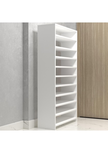 Kenzlife Kapaklı Ayakkabılık Bosnevi Mat Beyaz Suntalam 155*080*30 Kırk Çift Ayakkabı Kapasitesi Arkalıksız modelleri