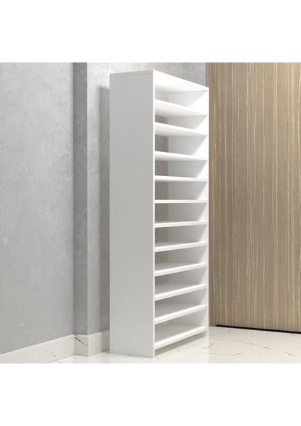 Kenzlife Ayakkabılık Konevi Mat Beyaz Suntalam 170*080*30 Kırkdört Çift Ayakkabı Kapasitesi Arkalıksız modelleri