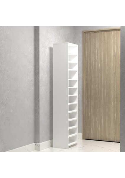 Kenzlife Kapaklı Ayakkabılık Bosnevi Mat Beyaz Suntalam 183*040*30 Yirmidört Çift Ayakkabı Kapasitesi Arkalıksız modelleri