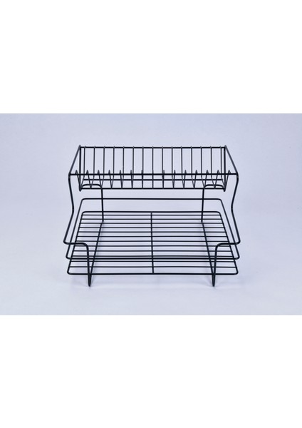 Mini Delux Çift Katlı Ömürlük Paslanmaz Tepsili Kaşıklıklı Siyah Bulaşıklık Bulaşık Sepeti Tabaklık Bulaşık Kurutma Sepeti fırsatları