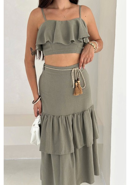 Kat Bluz Etek Takım Haki fırsatları