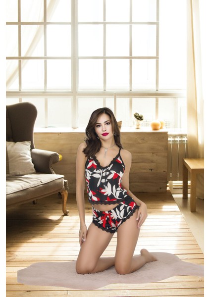 Izabel Kadın Desanlli Fantazi Şortlu Takım modelleri