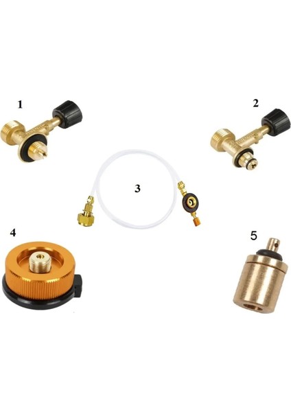 5 Li Kamp Kartuşu Tekrar Dolum Seti Kamp Gazı Kartuşu Dolum Aparatı Bütün Tüplerden Dolum Seti