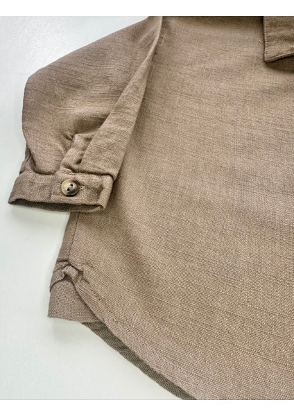 Çocuk Takım – Kahverengi Gömlek & Beyaz Pantolon fırsatları