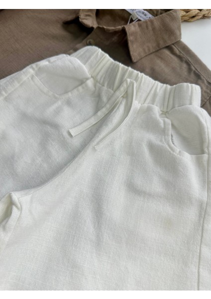 Çocuk Takım – Kahverengi Gömlek & Beyaz Pantolon indirimleri