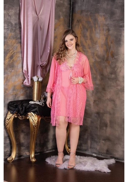 Izabel Kadın Üçlü Battal Üzün Gecelık Fantazı Tul