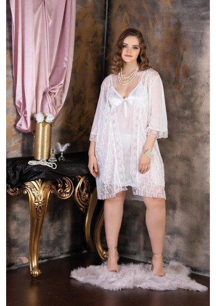 Izabel Kadın Üçlü Battal Üzün Gecelık Fantazı Tul