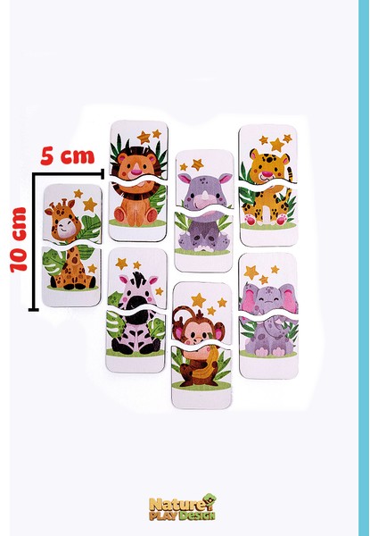 Ahşap Safari Hayvanları Puzzle Oyunu Eşleştirme Oyunu