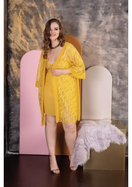 Izabel Kadın Üçlü Battal Üzün Gecelık Fantazı Tul