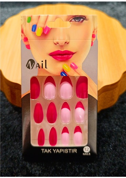 Lüks Çift Renk Figürlü Takma Tırnak
