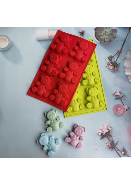 Isıya Dayanıklı Silikon Çikolata Kalıbı Mum ve Sabun Kalıbı Buz Kokulu Taş Kalıbı 6lı