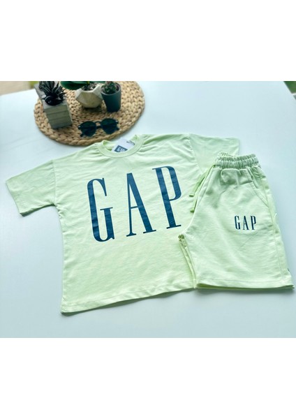 Baskılı Çocuk Şortlu Takım – Nane Yeşili fırsatları