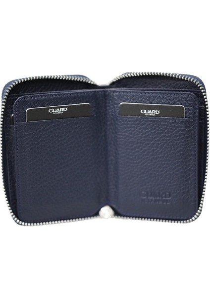 Fermuarlı Lacivert Hakiki Deri Mini Cüzdan Erkek / Kadın P799 modelleri
